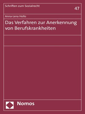 cover image of Das Verfahren zur Anerkennung von Berufskrankheiten